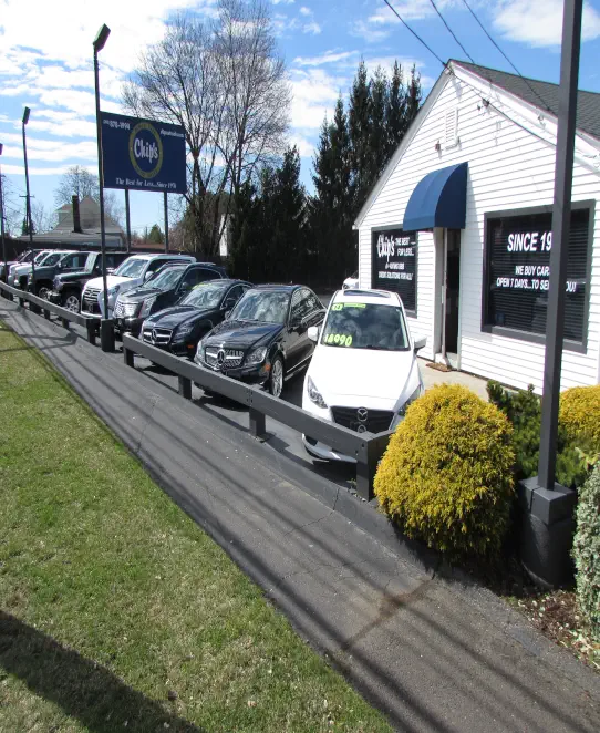 Exterior view of Chip's Auto Sales Inc used car dealership in Milford, CT